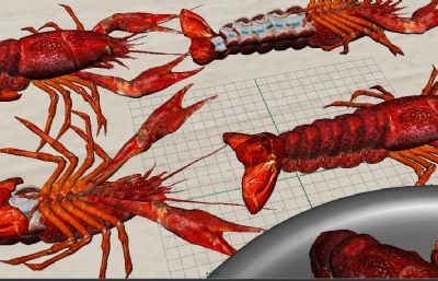十三香小龙虾菜品,香辣麻辣蒜蓉小龙虾3D模型,有MAX,MB,OBJ,ZPR等格式