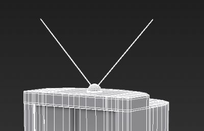 90年代天线黑白电视机3D白模