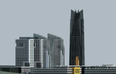 小区,商业区,城市规划设计整体3D模型