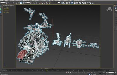 次世代卡通汽车机器人组合3D模型,MAX,OBJ,SKP多种文件