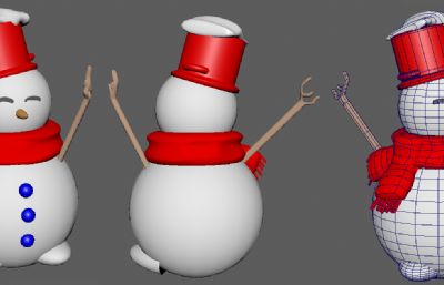 Q版雪人maya模型