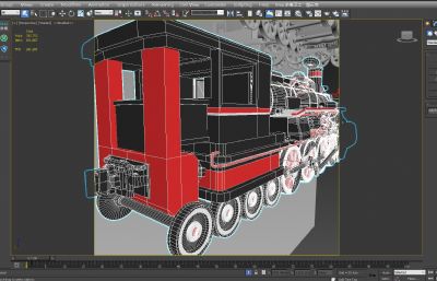 中国解放型蒸汽机车,火车头3D模型,MAX,ZTL,SKP三种格式