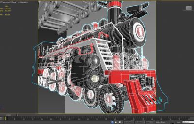 中国解放型蒸汽机车,火车头3D模型,MAX,ZTL,SKP三种格式