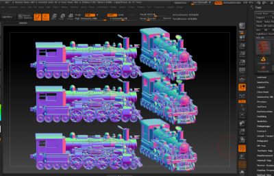 中国解放型蒸汽机车,火车头3D模型,MAX,ZTL,SKP三种格式