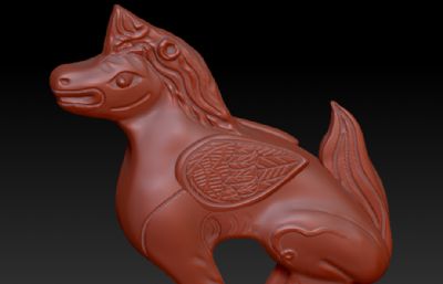 故宫海马兽雕塑 工艺品3D模型,MAX,ZTL,SKP三种格式