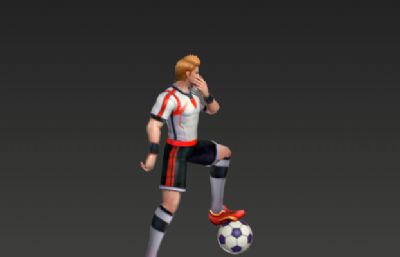 次世代PBR帅气的足球帅哥运动员3D模型,带耍帅动作