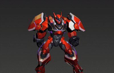 次时代科幻机器人,手绘低模机甲,装甲奇兵3D模型,MAX+FBX格式