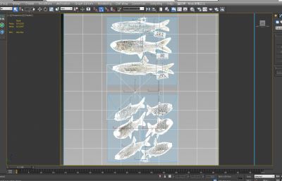 马口鱼,草鱼,白条鱼组合3D模型,MAX,MB,OBJ,SKP多种格式
