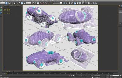 老爷车玩具车,紫色小汽车3D模型,MAX,MB,ZPR,STL,SKP多种格式