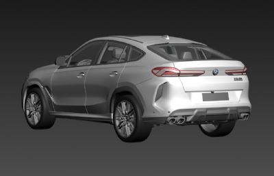 2020款宝马X6M Competition汽车3D模型,max+fbx格式