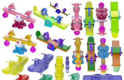 儿童室内跷跷板,运动器材3D模型,MAX,MB,OBJ,SKP,BX,ZPR多种格式