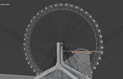 天津之眼,天津永乐桥摩天轮模型,FBX+blend两种格式素模
