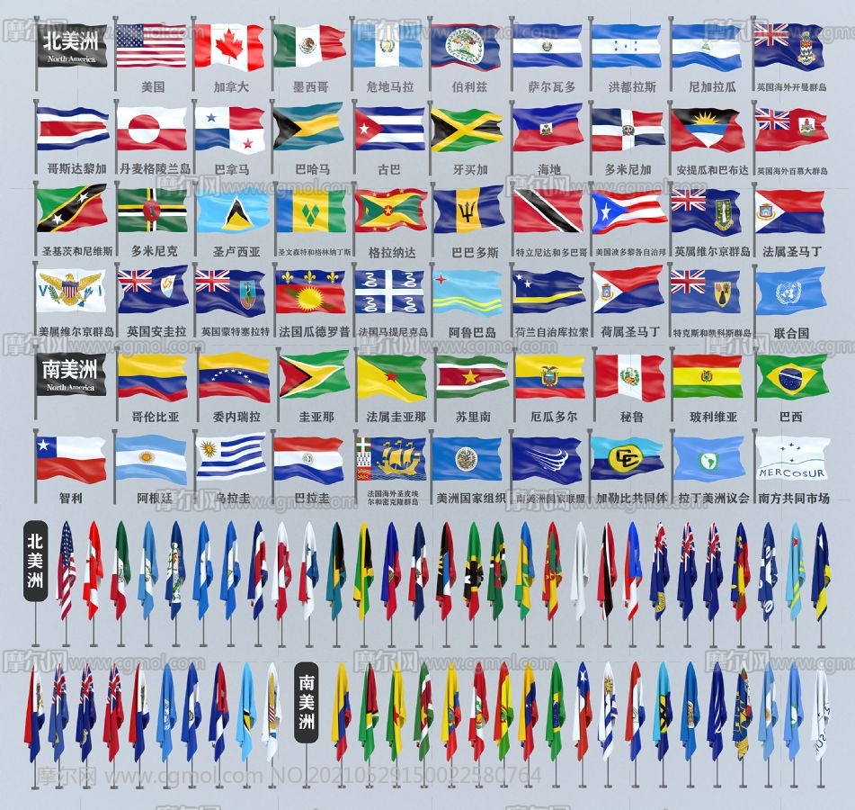 北美洲各国国旗图片