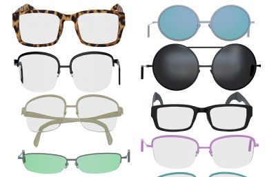近视眼镜,墨镜,太阳镜,老花镜3D模型,MAX,MB,SKP等多种格式