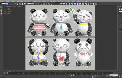 盲盒熊猫玩偶3D模型,MAX,SKP,ZPR等多种格式