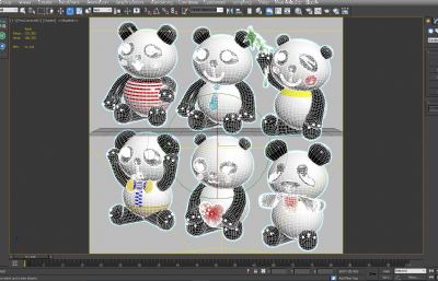 盲盒熊猫玩偶3D模型,MAX,SKP,ZPR等多种格式