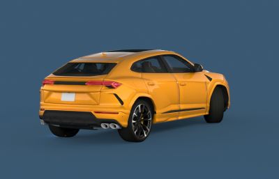 兰博基尼URUS汽车3D模型,带内饰,max+fbx格式
