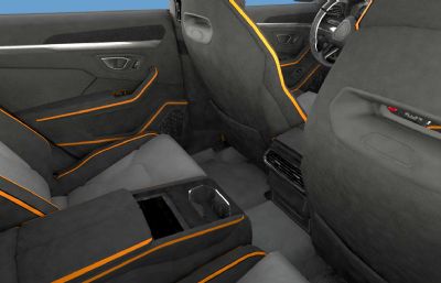 兰博基尼URUS汽车3D模型,带内饰,max+fbx格式