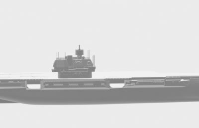 架空弹射起飞版乌里扬诺夫斯克号航母STL格式模型
