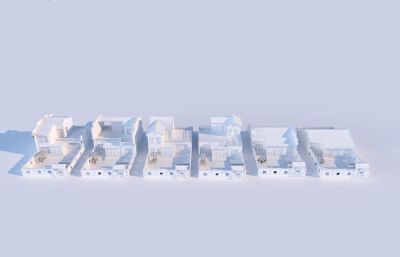 6款中式农村住宅别墅设计3D模型