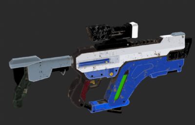 未来手枪,步枪设计3D模型高模