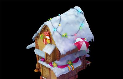 圣诞节冰雪小屋房子楼房3D模型