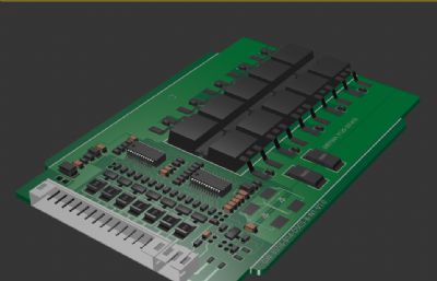 max精细电路板模型,数码芯片3D模型,MAX+FBX格式