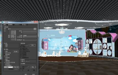 妈咪宝贝母婴类节目虚拟演播室,生活类栏目背景3D模型
