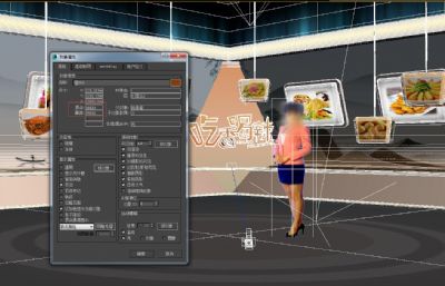 吃香喝辣美食类节目演播室,虚拟演播室背景3D模型