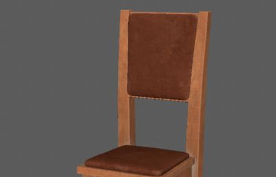 皮垫椅子,高靠背椅maya模型,OBJ格式
