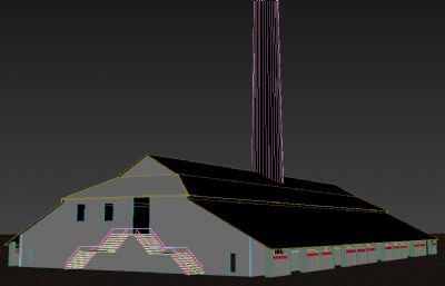 窑厂,烧砖厂,制砖厂工作间3D模型