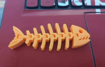 可活动鱼骨头3D打印模型,STL格式