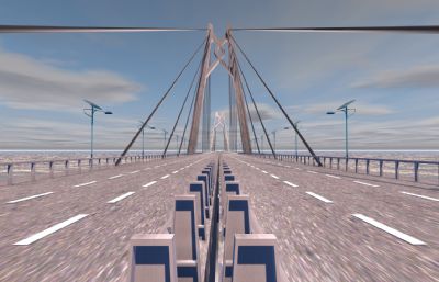 港珠澳大桥,跨海大桥C4D模型