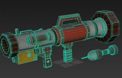 Q版火箭筒,RPG-3D模型