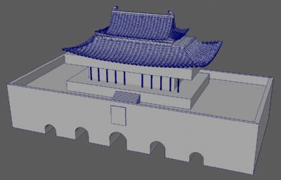 天安门城楼maya模型白模