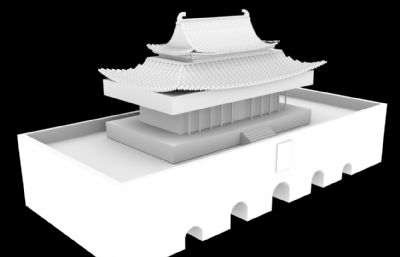天安门城楼maya模型白模