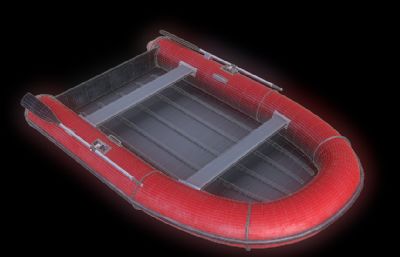 橡皮船,橡皮艇3D模型