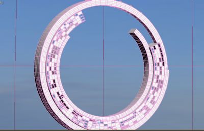 镂空残缺圆环雕塑设计方案3D模型