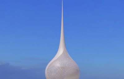 半镂空水滴球雕塑设计3D模型