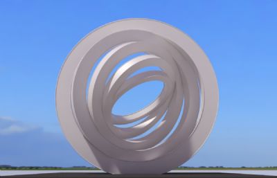 圆环嵌套雕塑设计3D模型