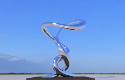 不锈钢抽象雕塑设计3D模型二