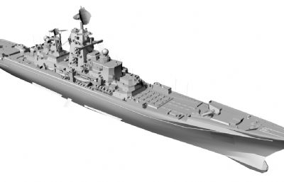 苏联海军基洛夫号导弹巡洋舰3D模型素模,MAX,OBJ,STL,FBX多种格式
