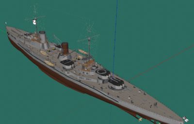 德意志帝国海军塞德里茨号战列巡洋舰su模型