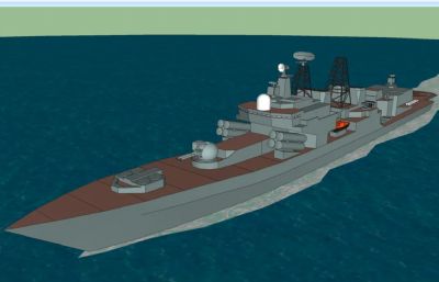 俄海军11551型大型反潜舰su模型