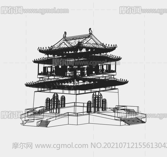 北京鼓楼3D打印模型