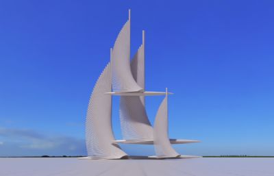 千帆雕塑设计3D模型
