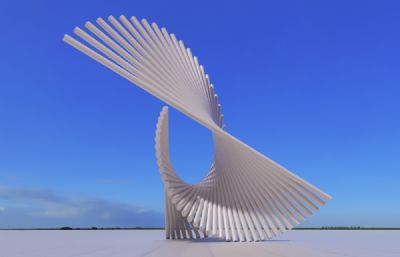 孔雀开屏抽象雕塑设计3D模型