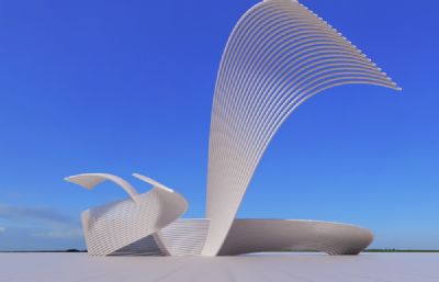 抽象线条艺术雕塑设计3D模型
