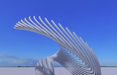 抽象线条雕塑设计3D模型