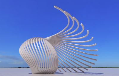 线条美资艺术雕塑设计3D模型